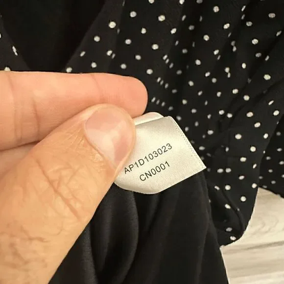 Adrianna Papell Womens Black Polka Dot Ruffle V-Neck Dress Size 0 - Picture 7 of 9